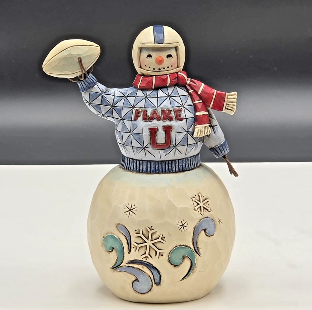 Jim Shore Heartwood Creek Catch Some Spirit Football Snowman 7" Figurine 4017664
